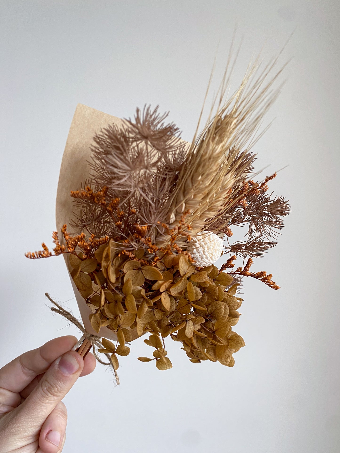 Dried mini posy - tans #1