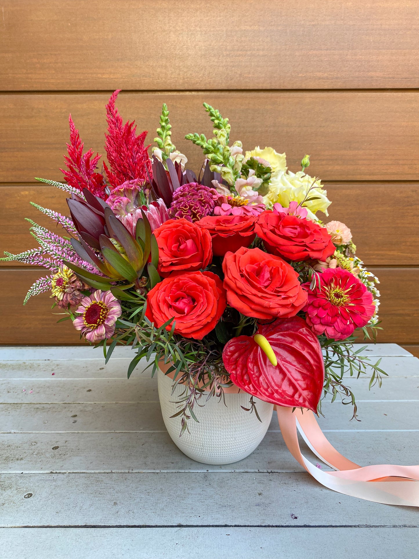 VDAY Vase Arrangement - Deluxe