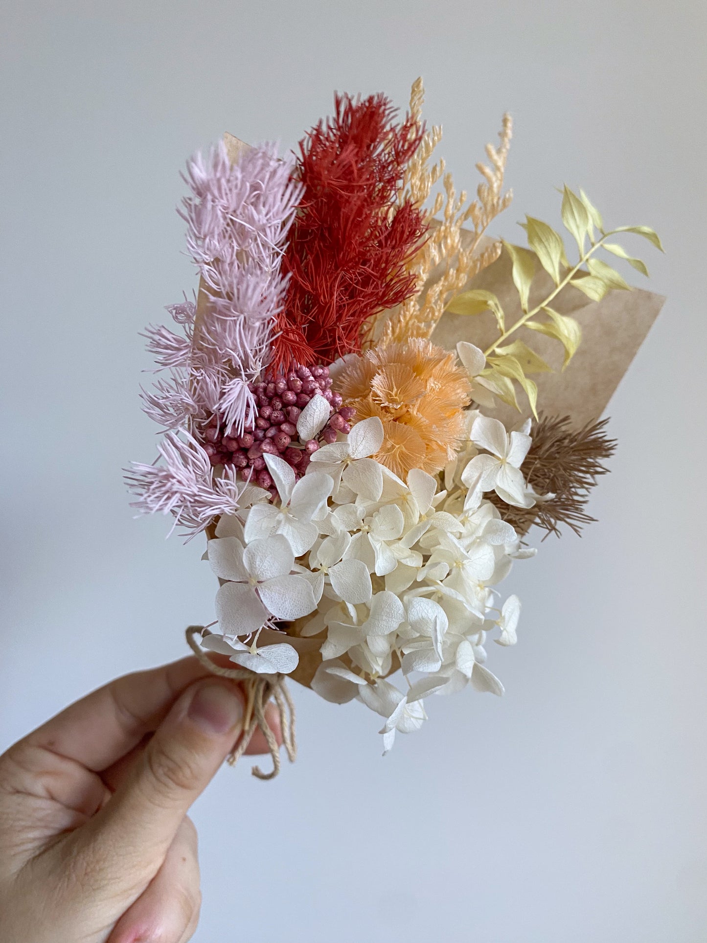 Dried mini posy - pastel #3