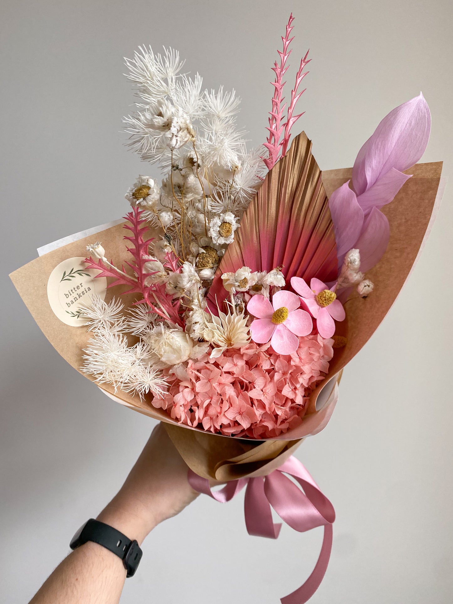 Pink everlasting posy