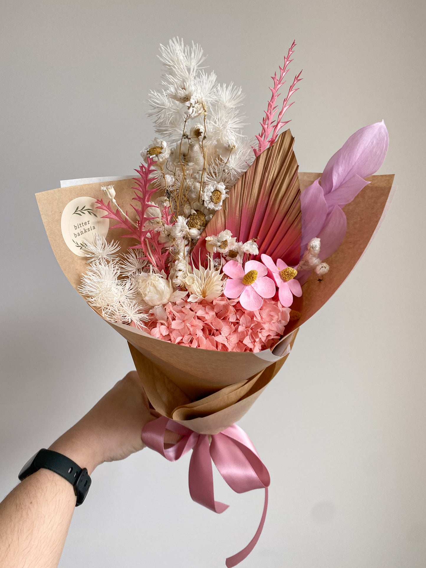 Pink everlasting posy