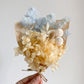 Dried mini posy - blue/yellow
