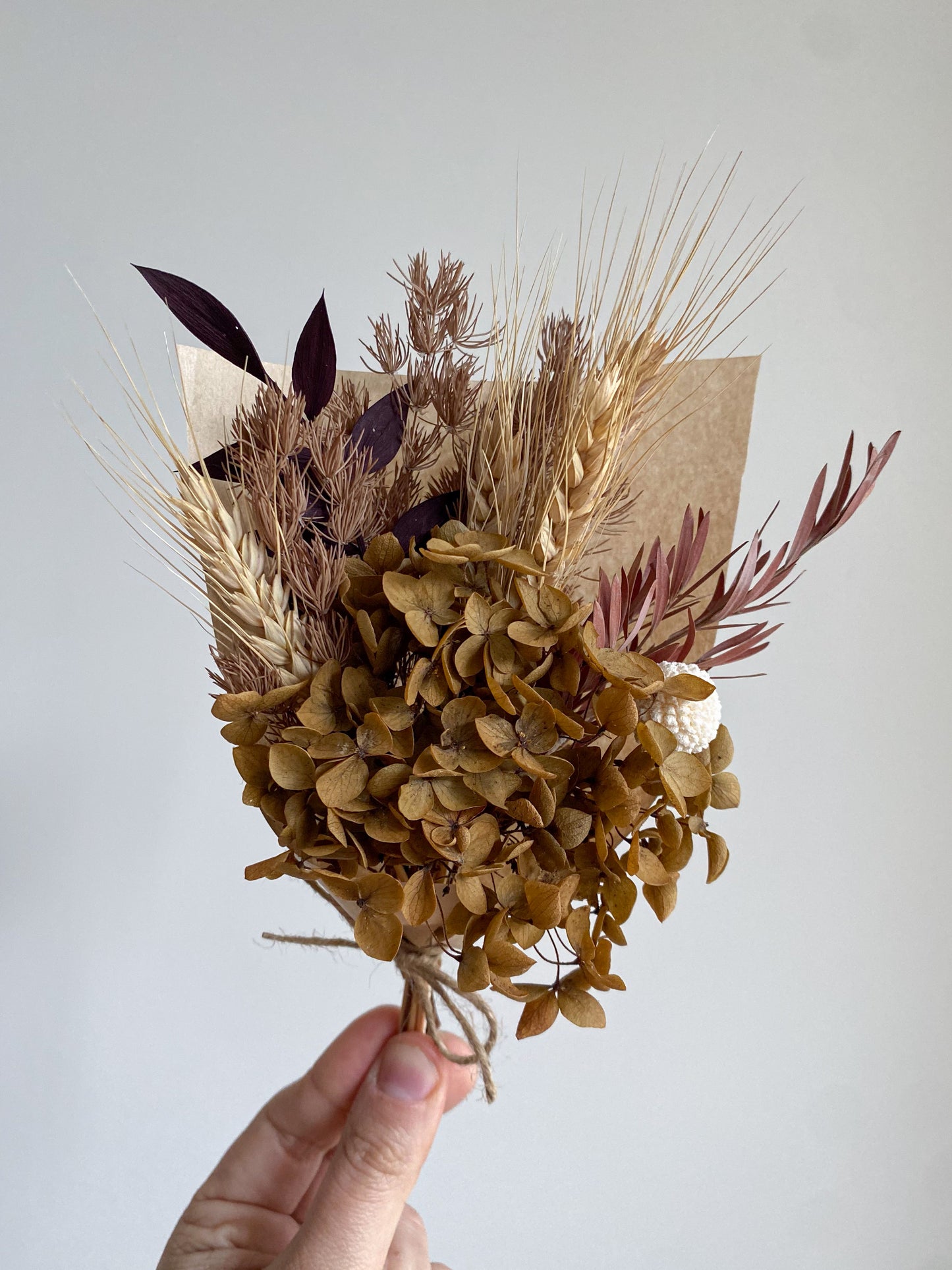 Dried mini posy - tans #2