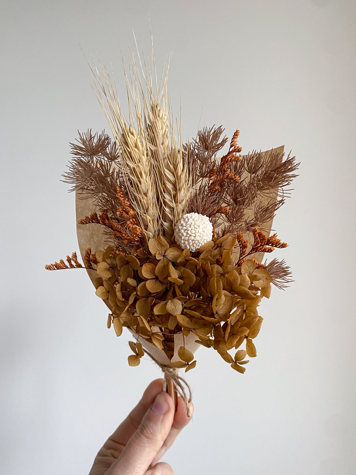 Dried mini posy - tans #1