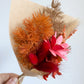 Dried mini posy - red/pink
