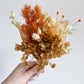 Dried mini posy - orange/autumnal