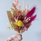 Dried mini posy - warm rainbow