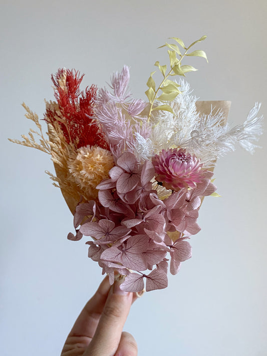 Dried mini posy - pastel #2