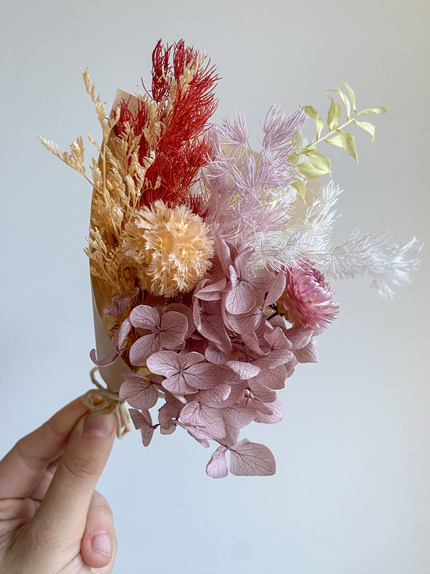 Dried mini posy - pastel #2