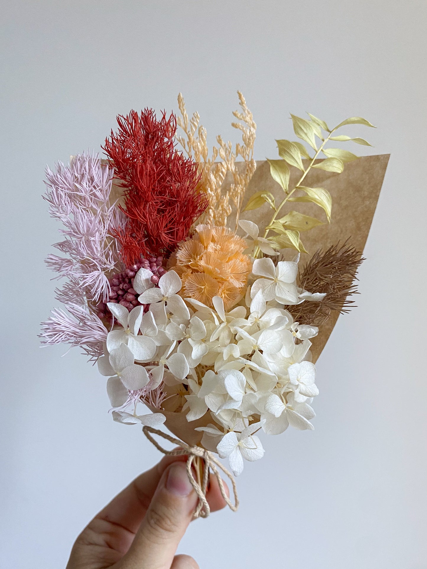 Dried mini posy - pastel #3