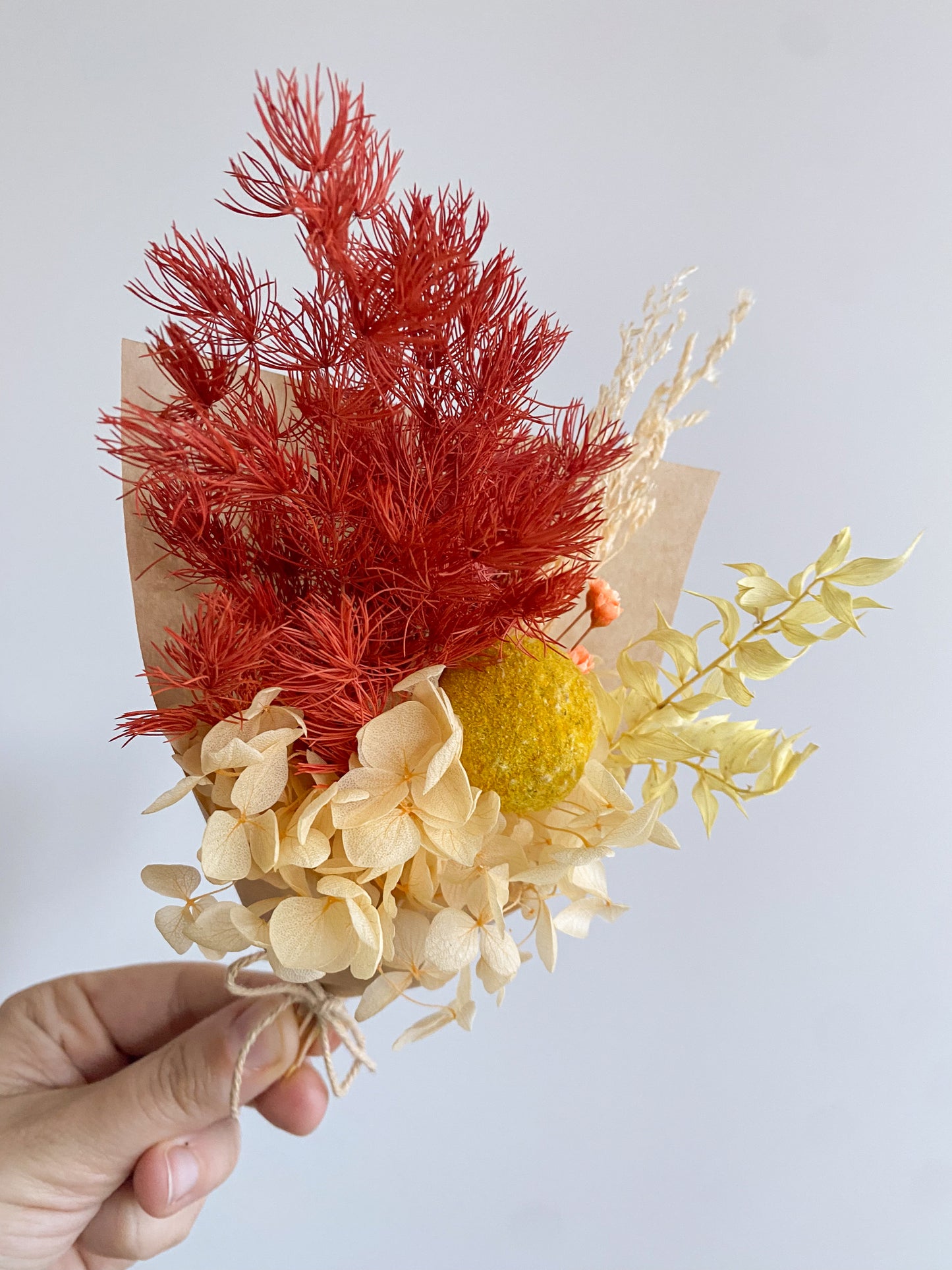 Dried mini posy - warm